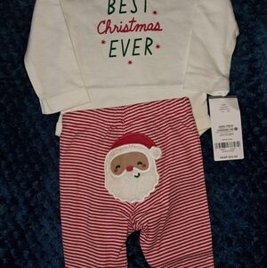NEW Carters 3 Months Christmas baby outfit - onesie and pants